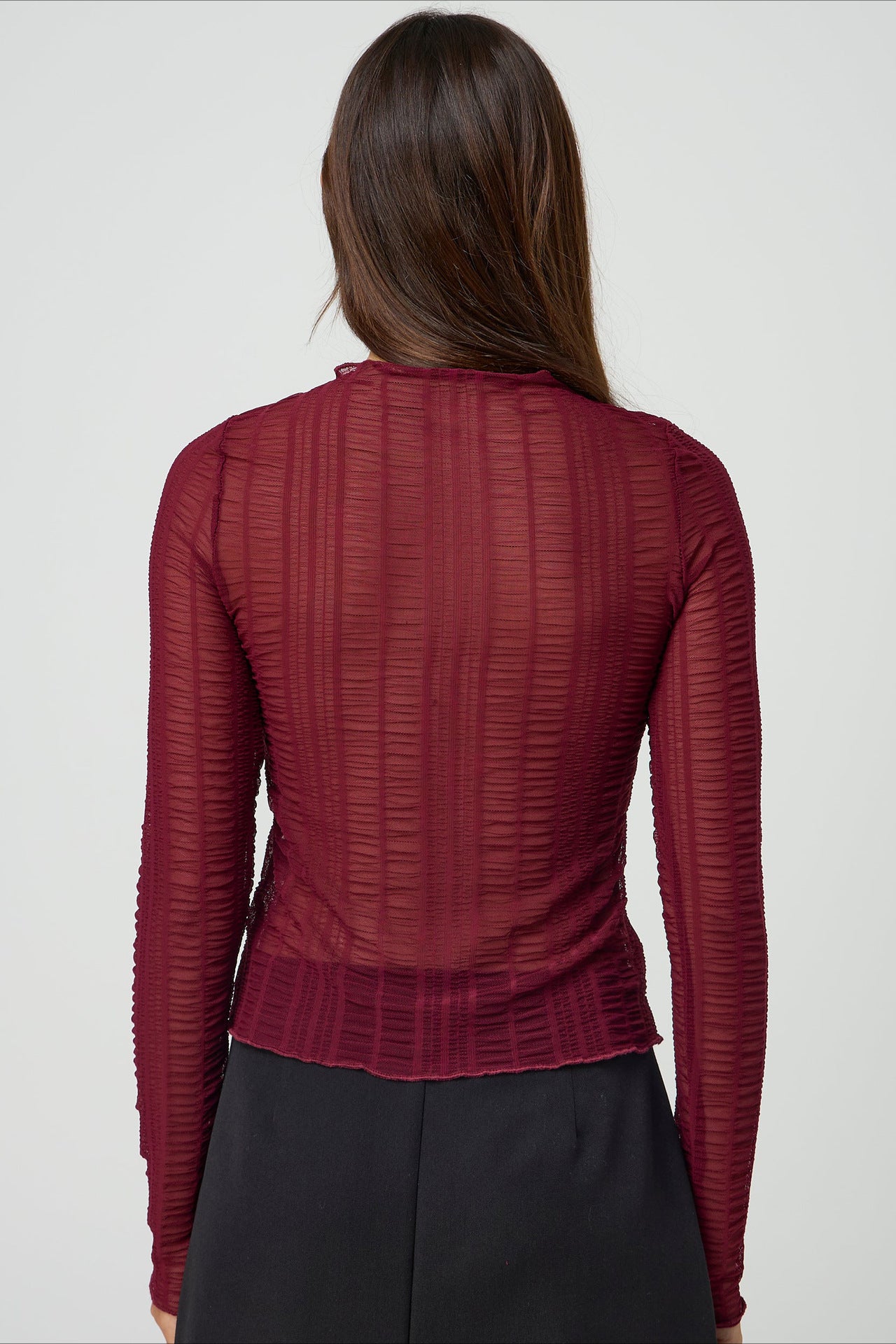 Women's Sheer Long Sleeve Mesh Shirt