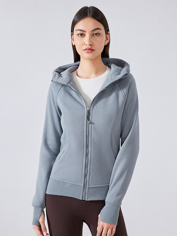 Women's hooded Sweat  jacket with zipper Sporty Soft