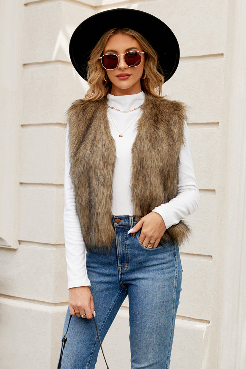 Chic Layered Faux Fur Vest