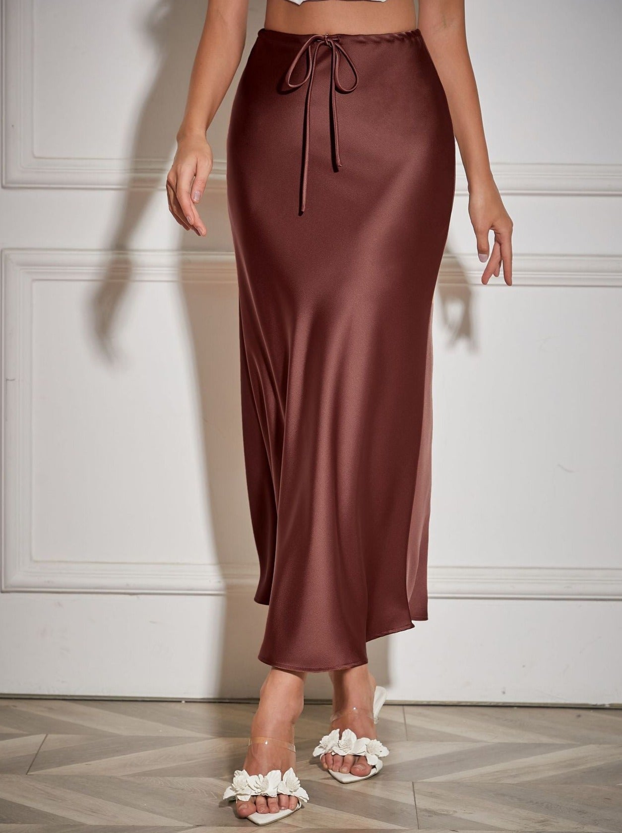 Chocolate Tie Wait Maxi Skirt