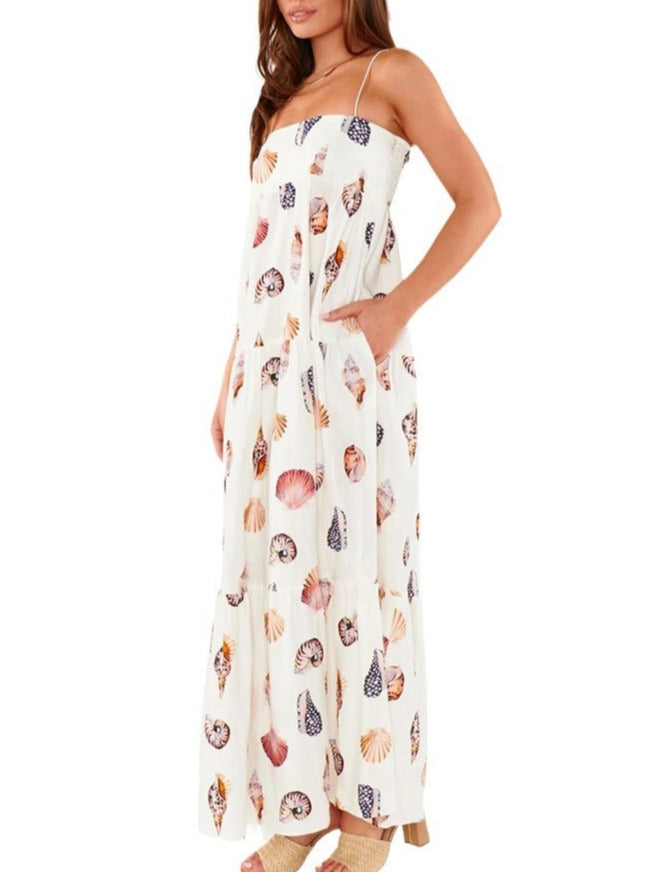 Sea Shells Printed Summer Dress