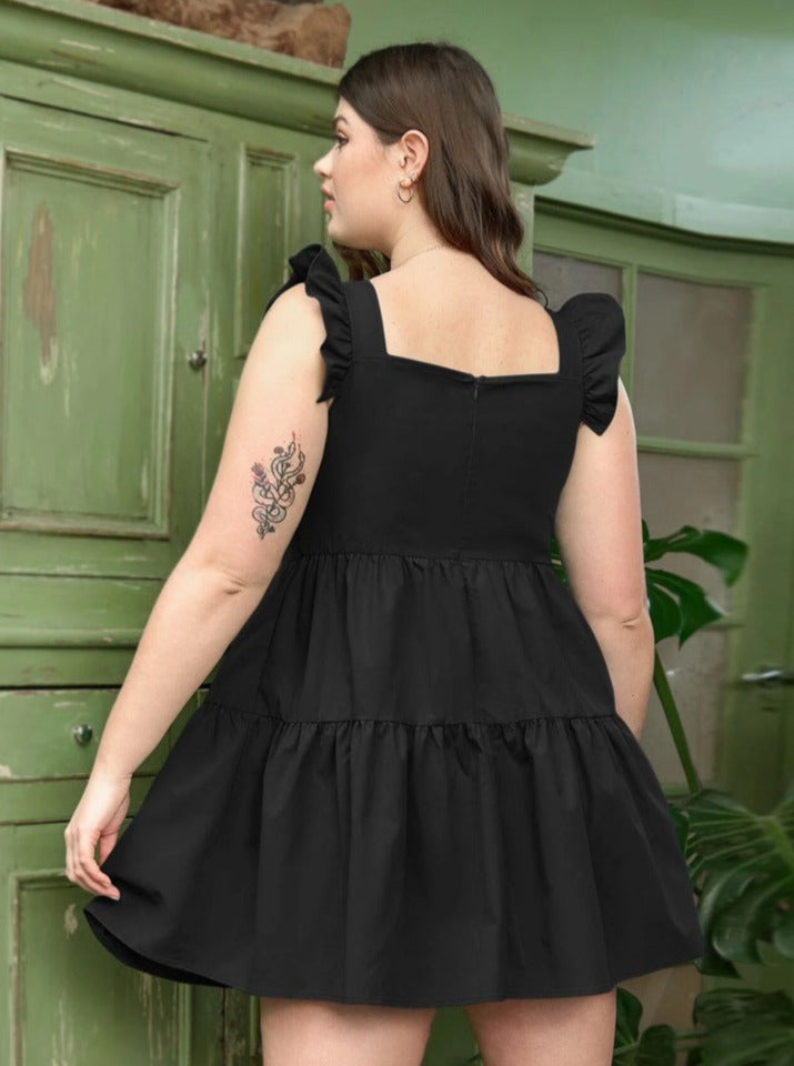 Plus Sized Summer Waist Sleeveless Vest Cake Temperament Dress