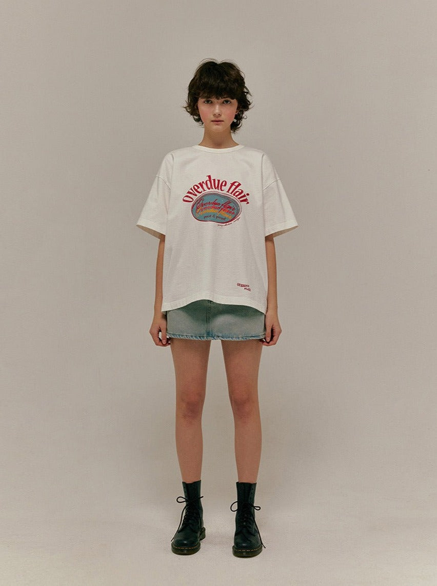 Letter Printed Short-Sleeved Loose T-Shirt