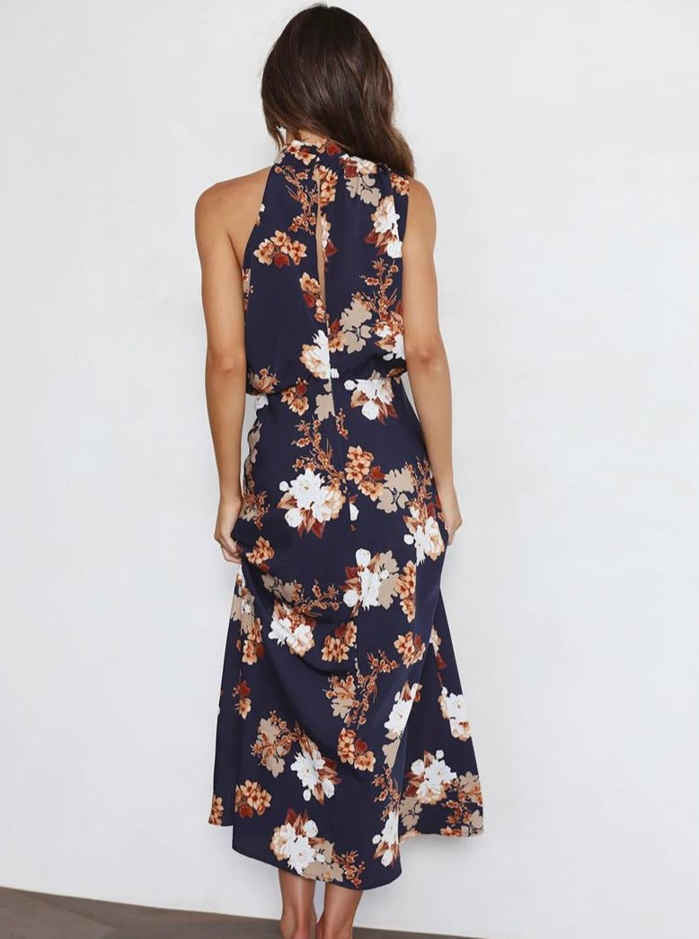 Floral Satin Party Summer Dress