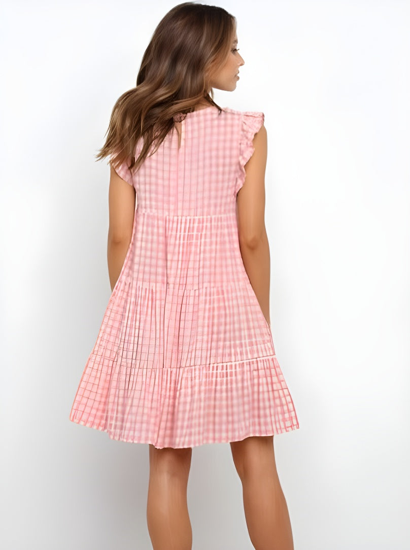 Classic Plaid Layered Sleeveless Dress