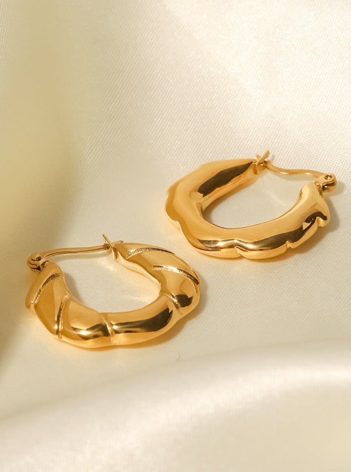 18K Gold Plated Irregular Circular Fashion Earrings