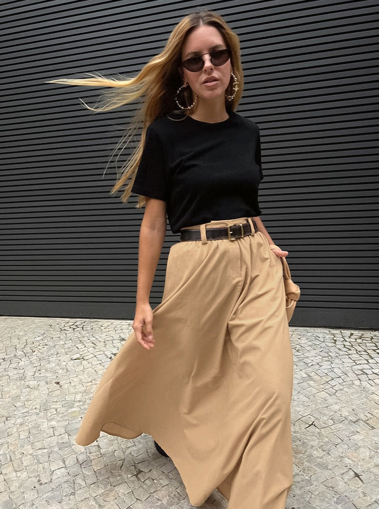 Solid Color Maxi Skirt