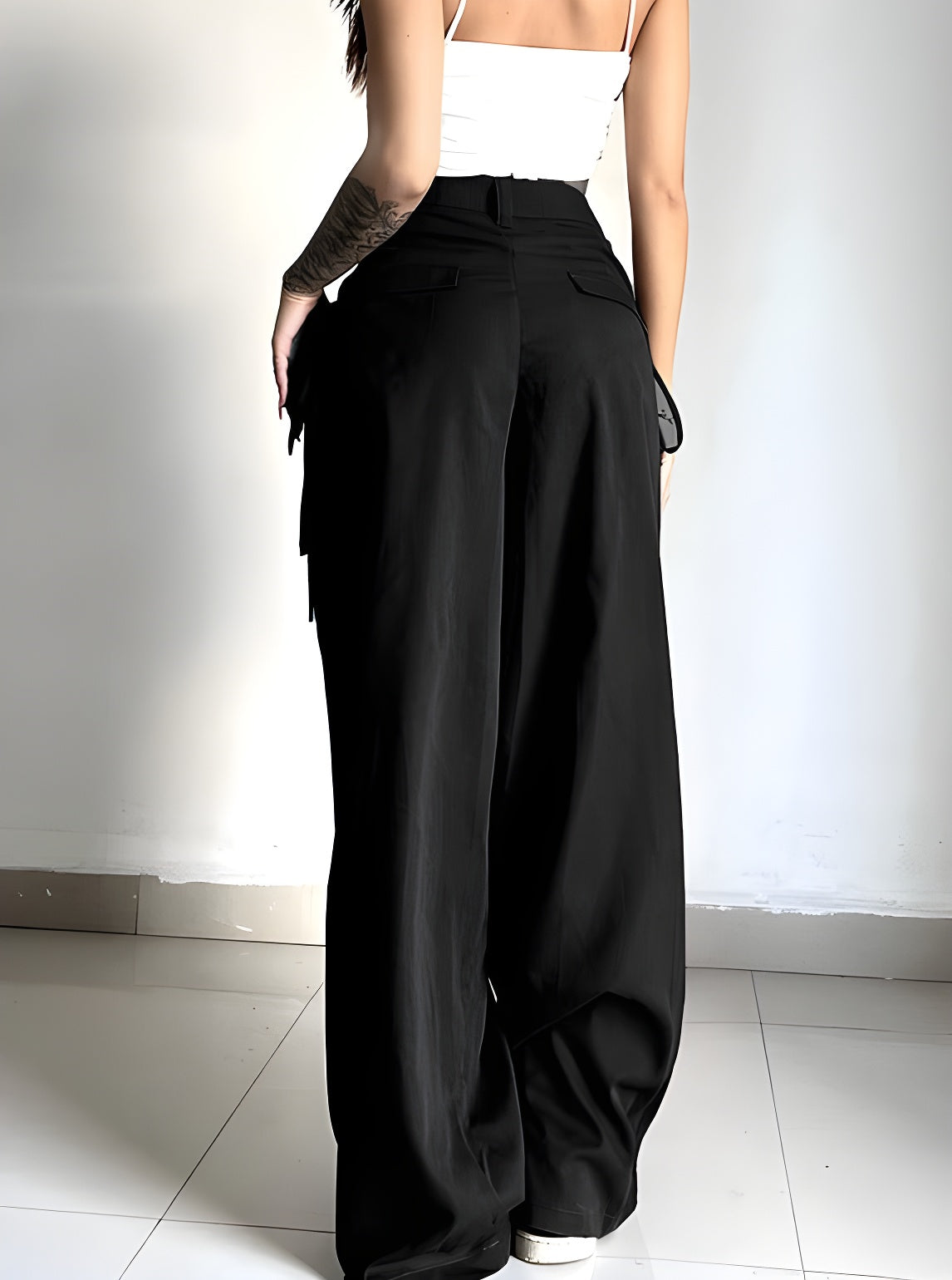 Retro Street Loose Wide Leg Low Waist Pants