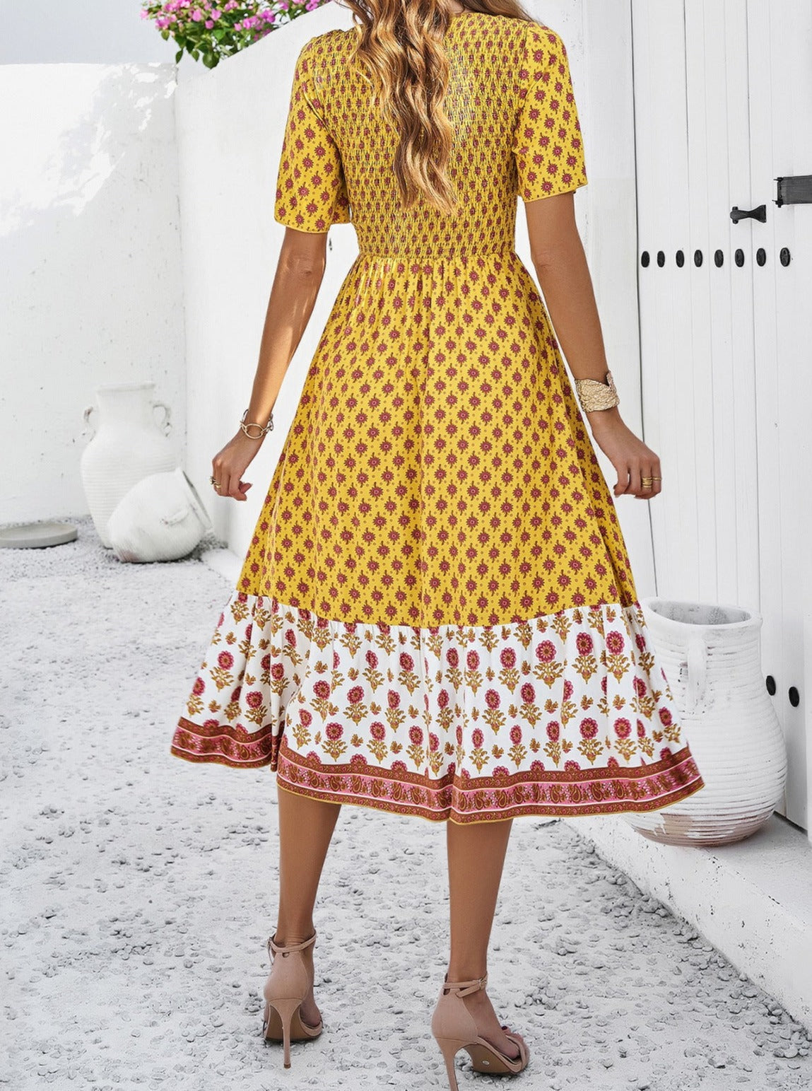 Elegant Retro Floral Printed Sundress