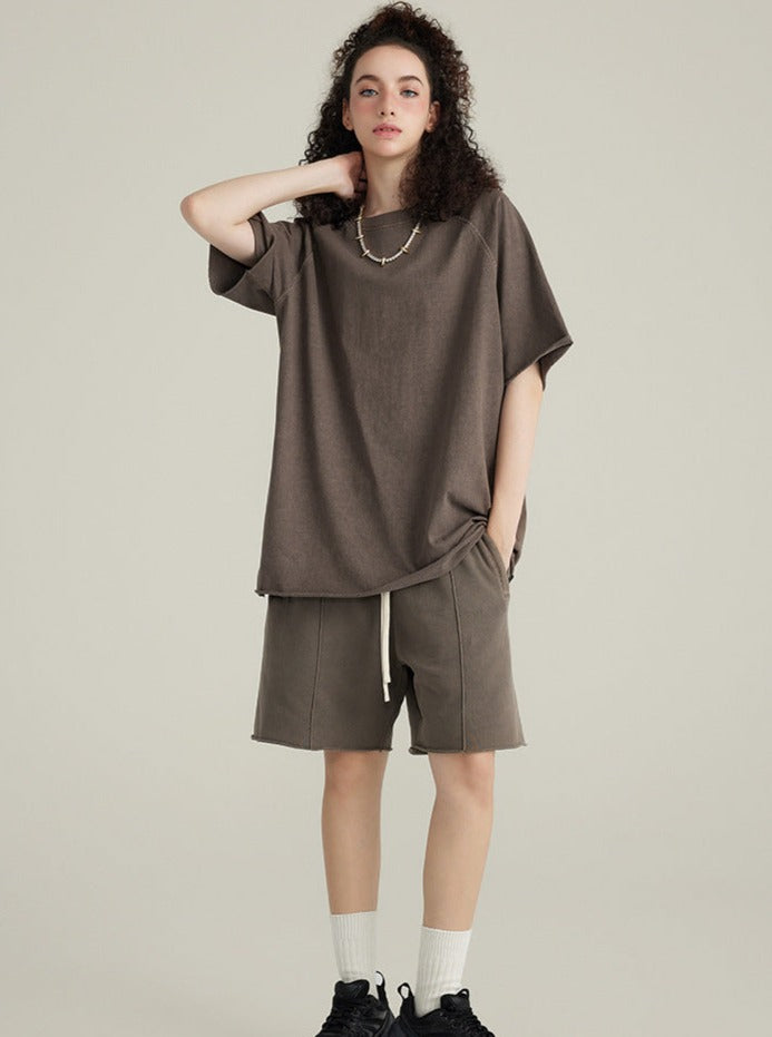 Loose Brown Basic Solid Color Casual Shirt