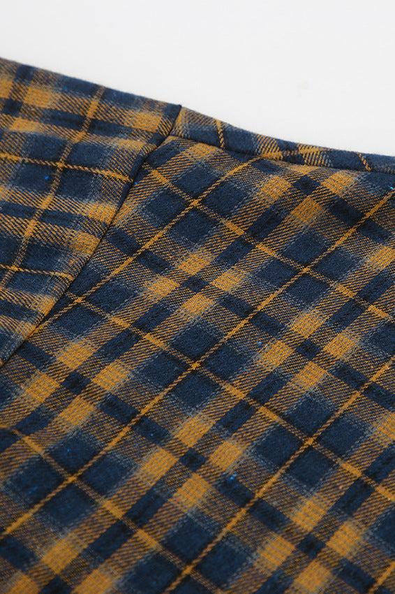 Vintage Long Sleeve Plaid Collared Shirt