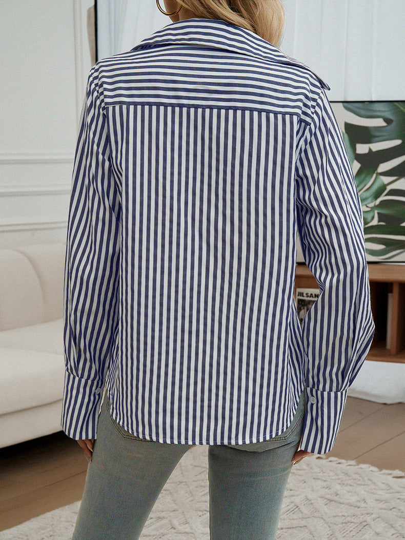 Casual Striped Button-Down Shirt