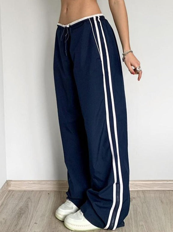 Stretchable Waist Wide Leg Pants