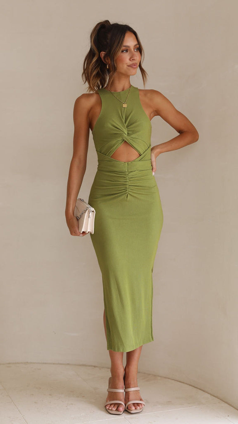 Elegant Sexy Belly Cut Out Midi Dress