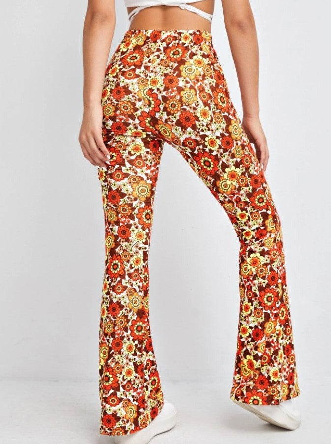 High-Waist Floral Printed Sexy Pants