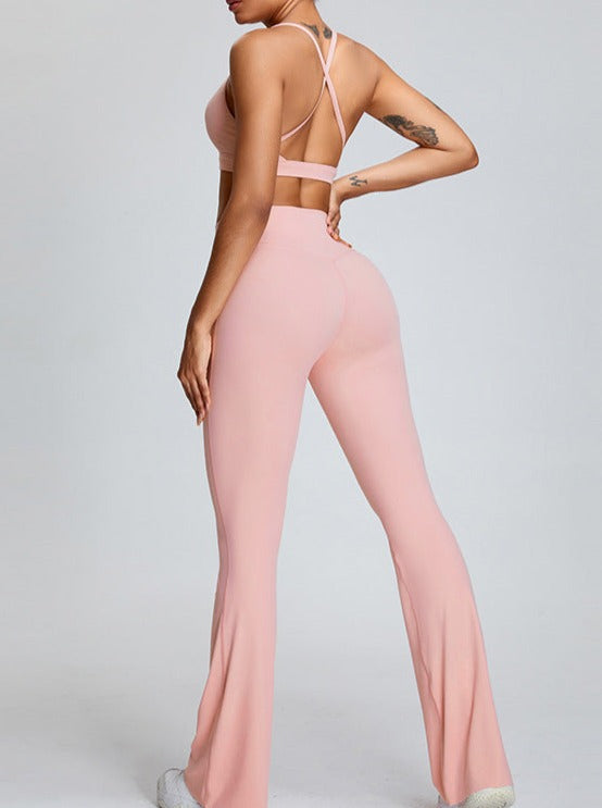 Pink High-Waist Tummy Control Micro Large Yoga Pants