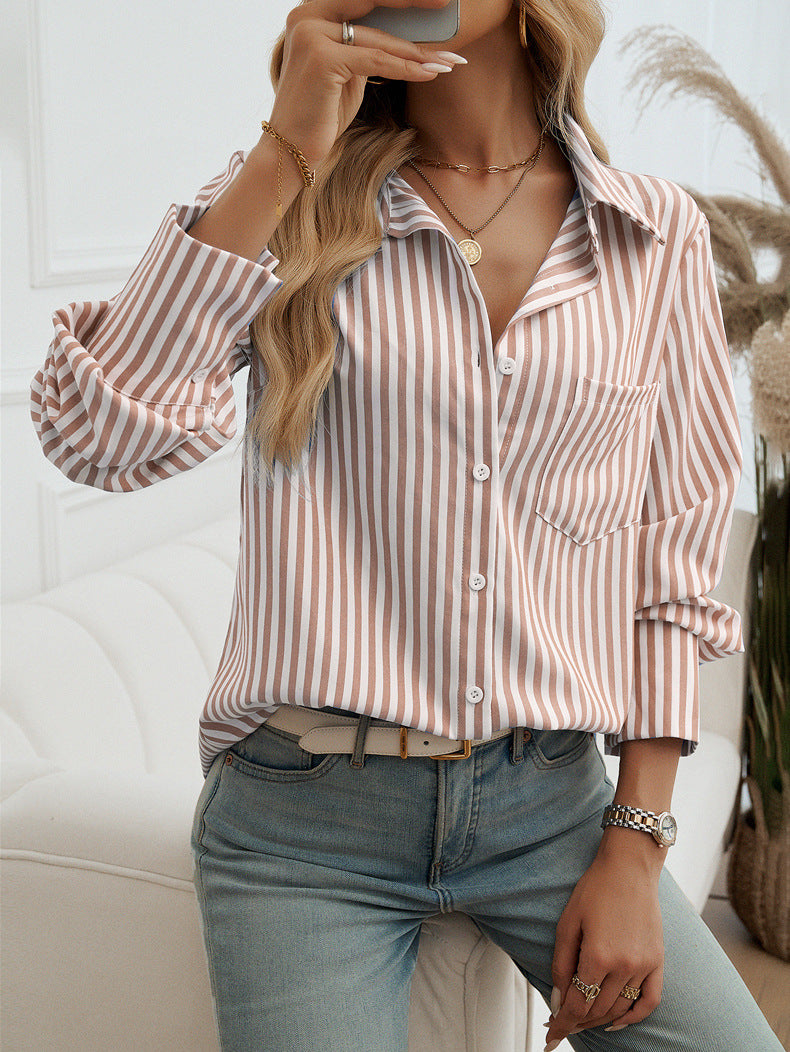 Casual Striped Button-Down Shirt