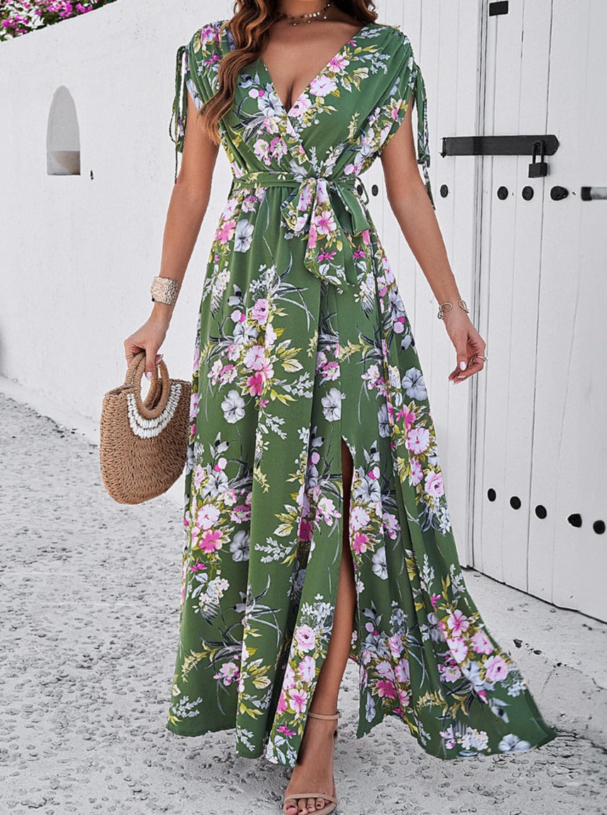 Boho Floral V-Neck Bohemian Temperament Dress