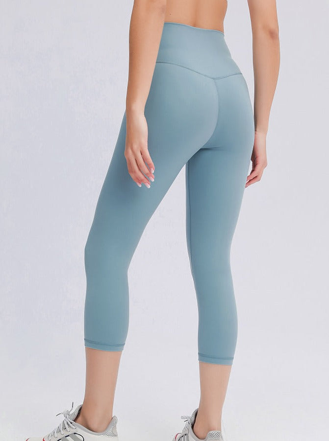 Powder Blue Stretchable High Waist Exercise Yoga Pants