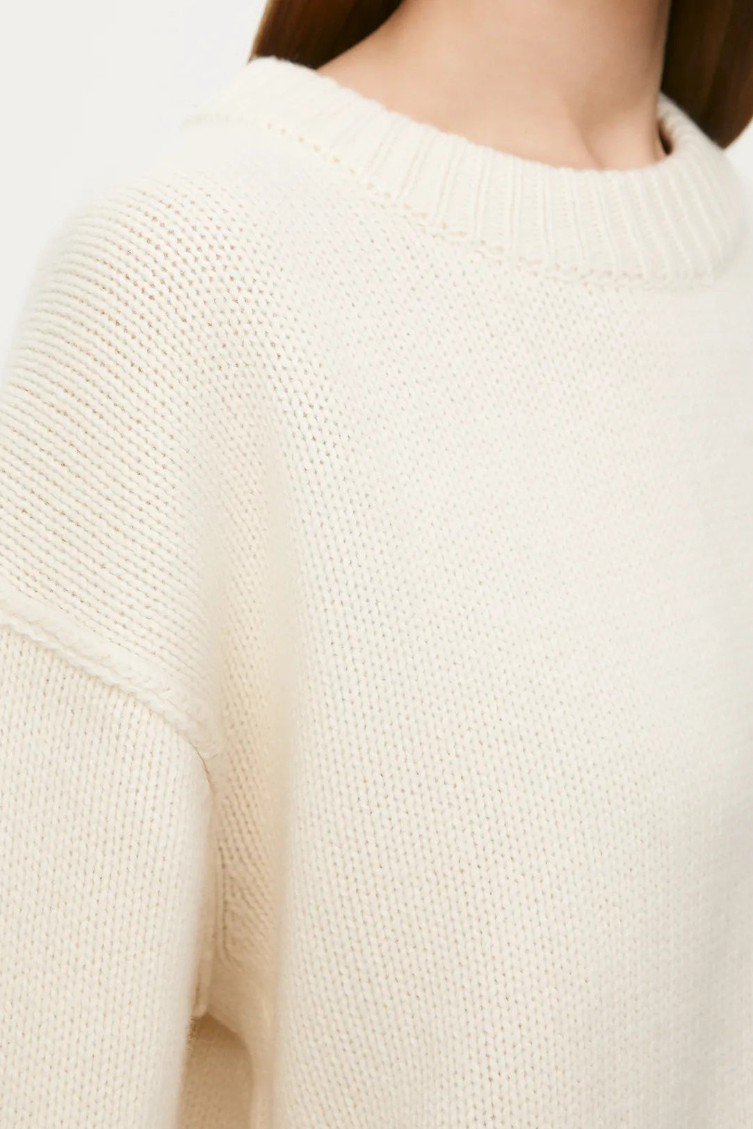 Casual Oversized Cream Pullover