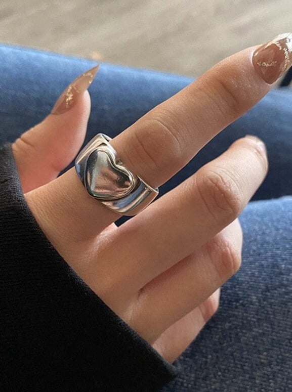 Silver Love Heart Ring for Women Pinchbox 